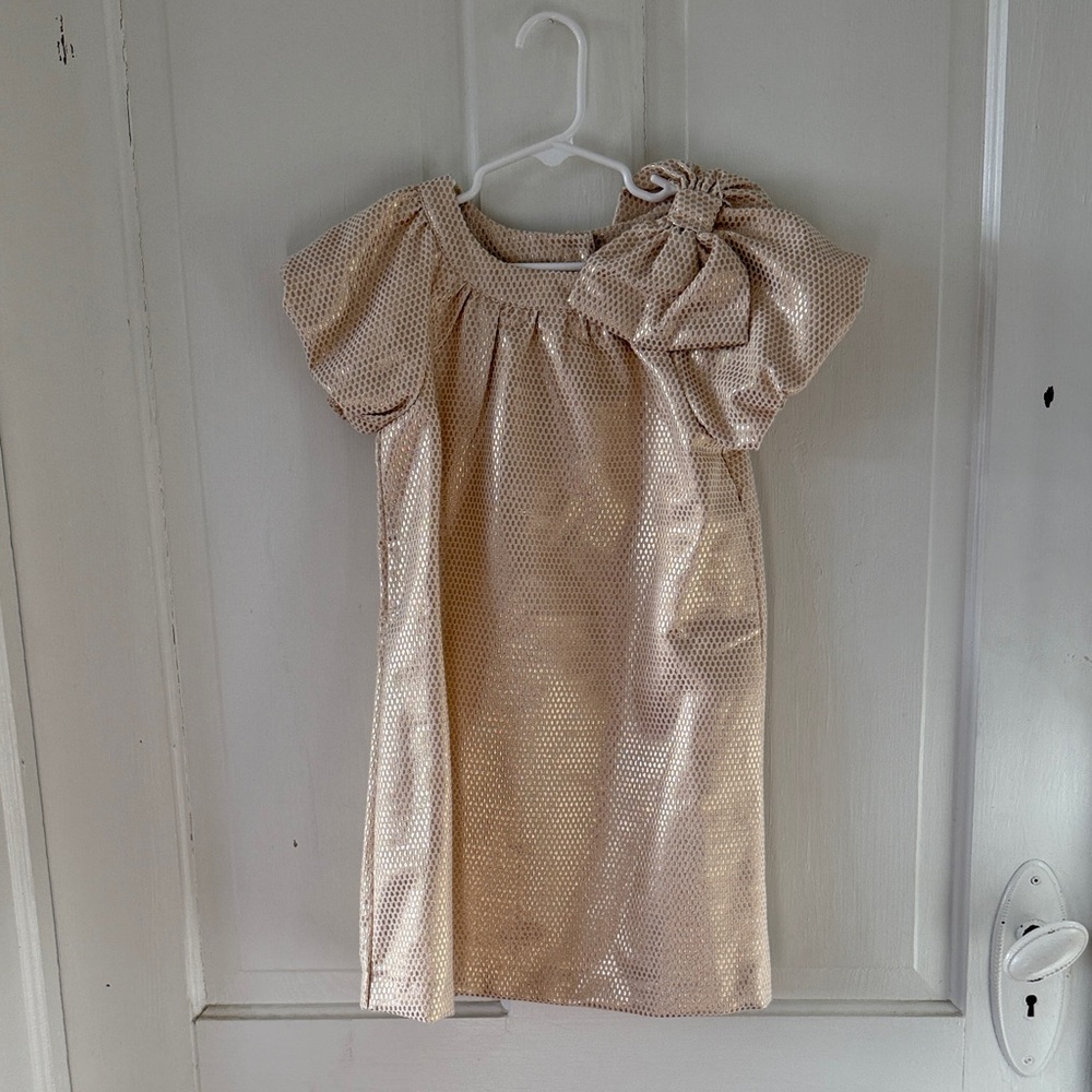 Elegant Gold Metallic Kids Dress